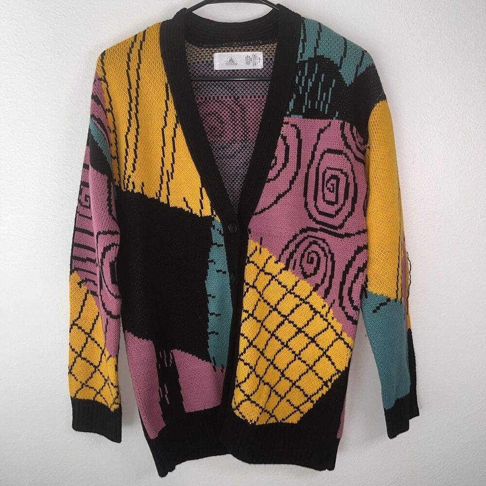 Disney Nightmare Before Christmas Sally Patches Cardigan Sweater SZ XS